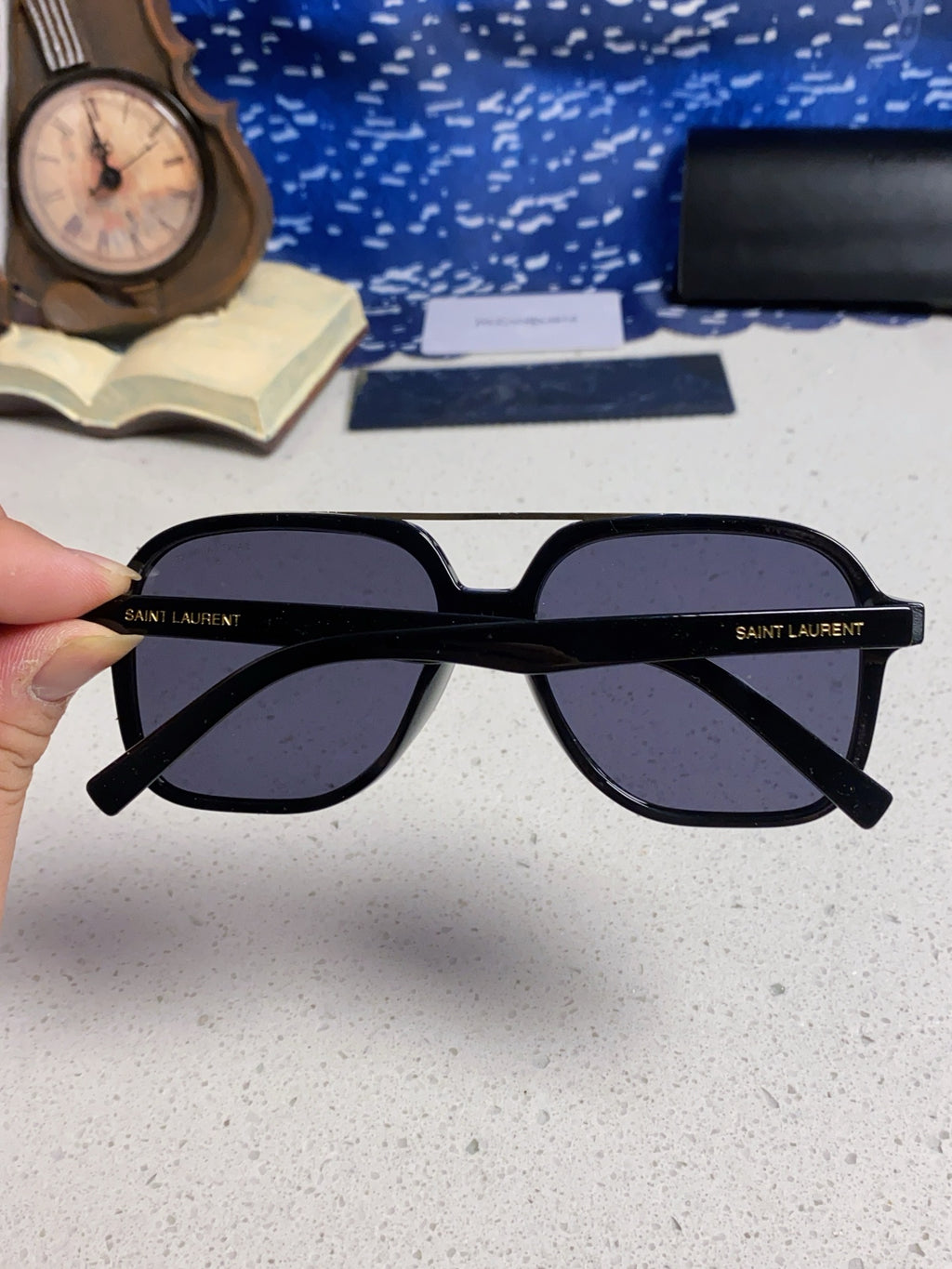 Saint Laurent SL545 Square Black Lens Sunglasses for Men & Women - detail image 4
