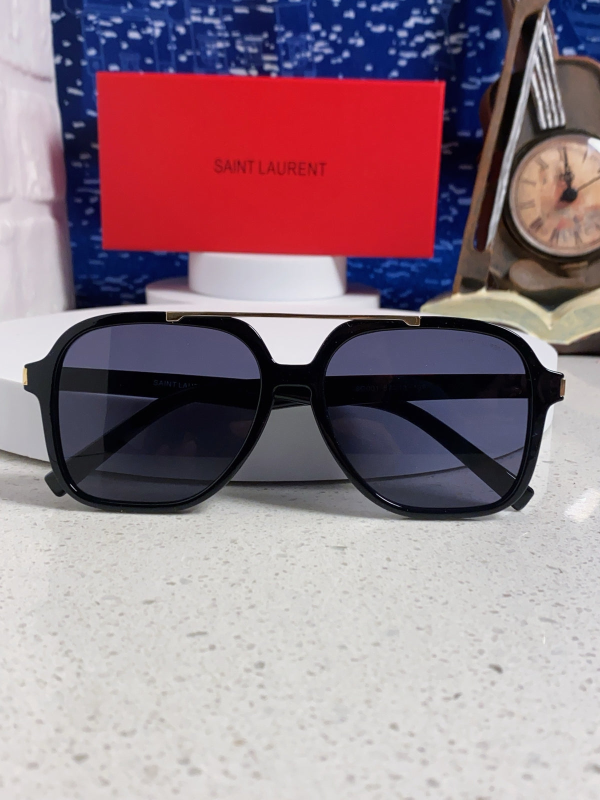 Saint Laurent SL545 Square Black Lens Sunglasses for Men & Women - detail image 8