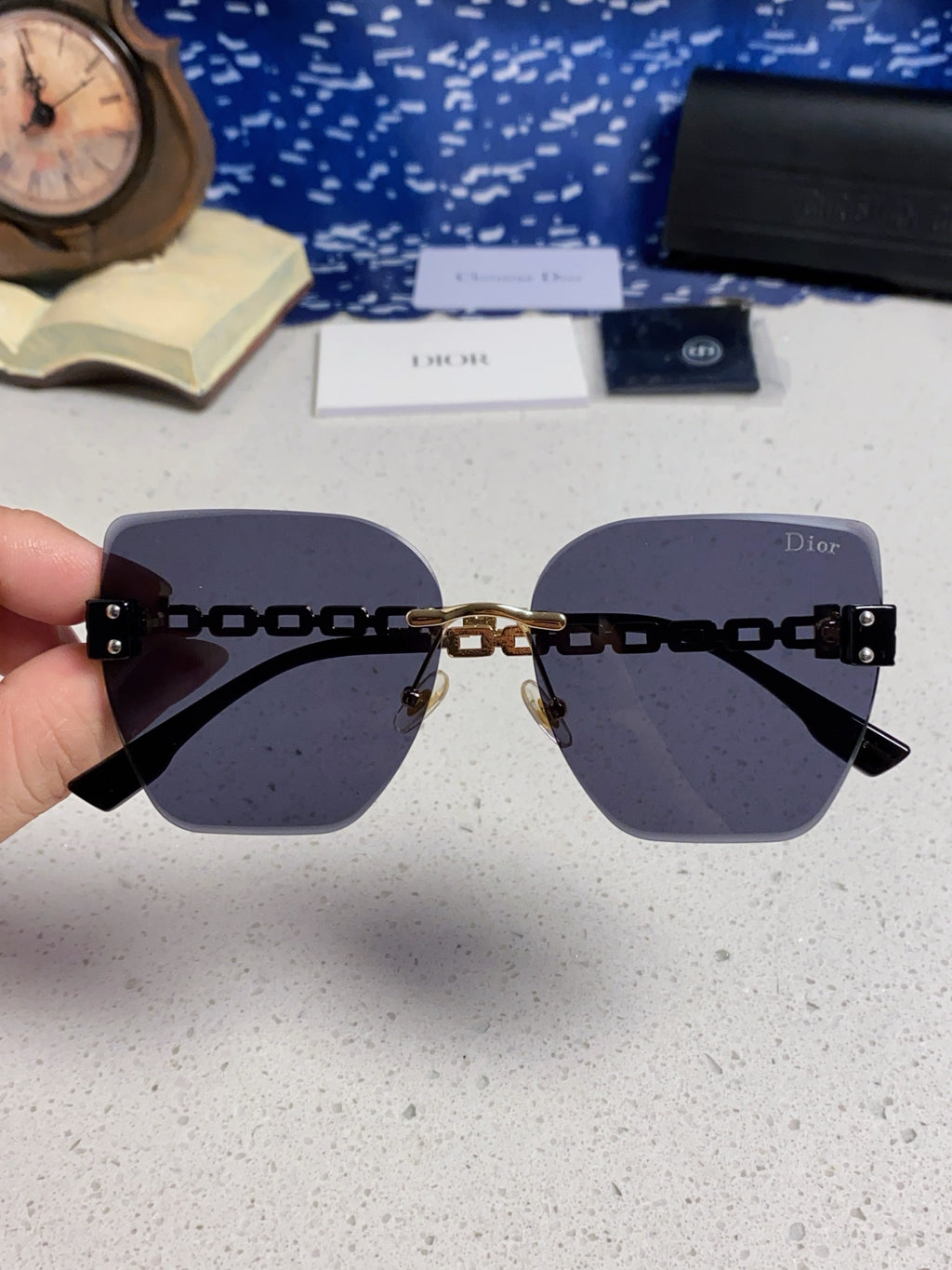 Dior Polarized Fashion Black Lens Sunglasses for Women - 415501 - detail image 4