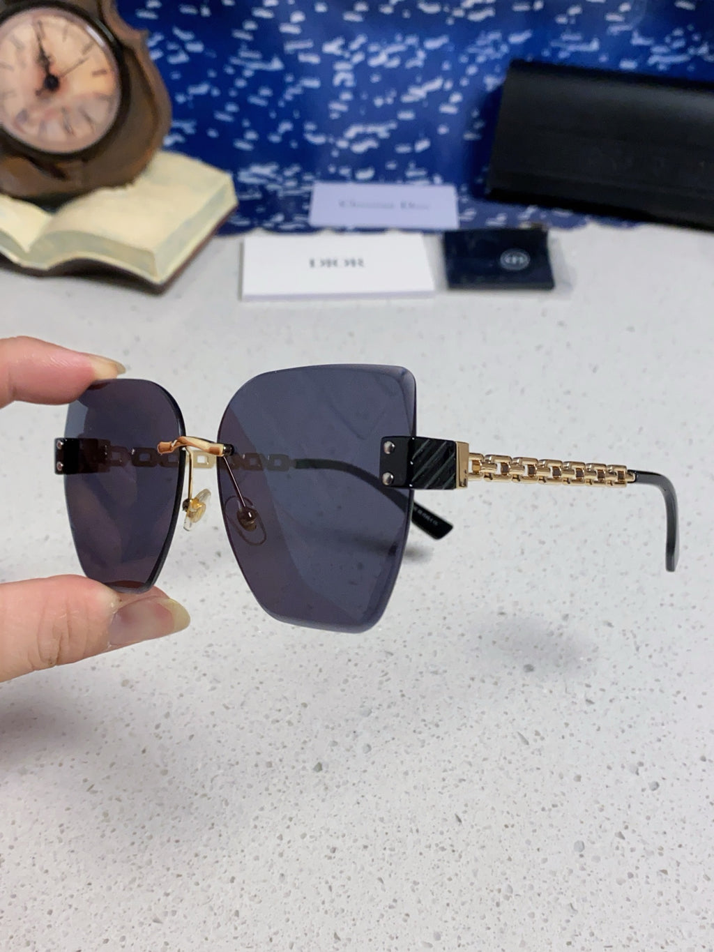 Dior Polarized Fashion Black Lens Sunglasses for Women - 415501 - detail image 6