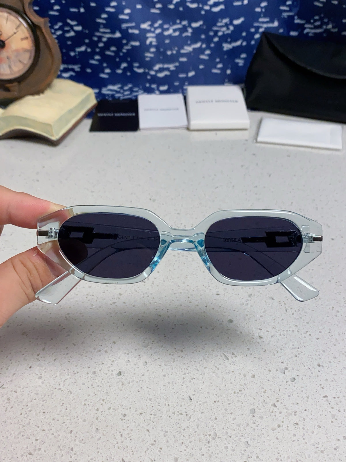 Gentle Monster CORSICA Cat-Eye Blue Lens Sunglasses for Men & Women - detail image 4