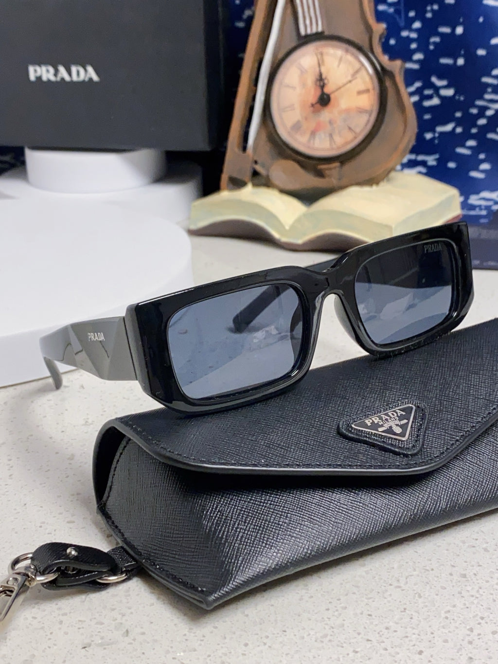 Prada Square Black Lens Sunglasses for Men & Women - 432134 - detail image 10