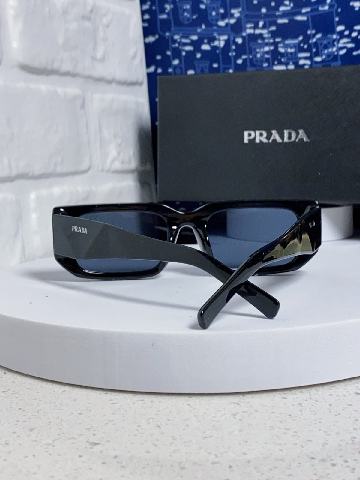 Prada Square Black Lens Sunglasses for Men & Women - detail image 3