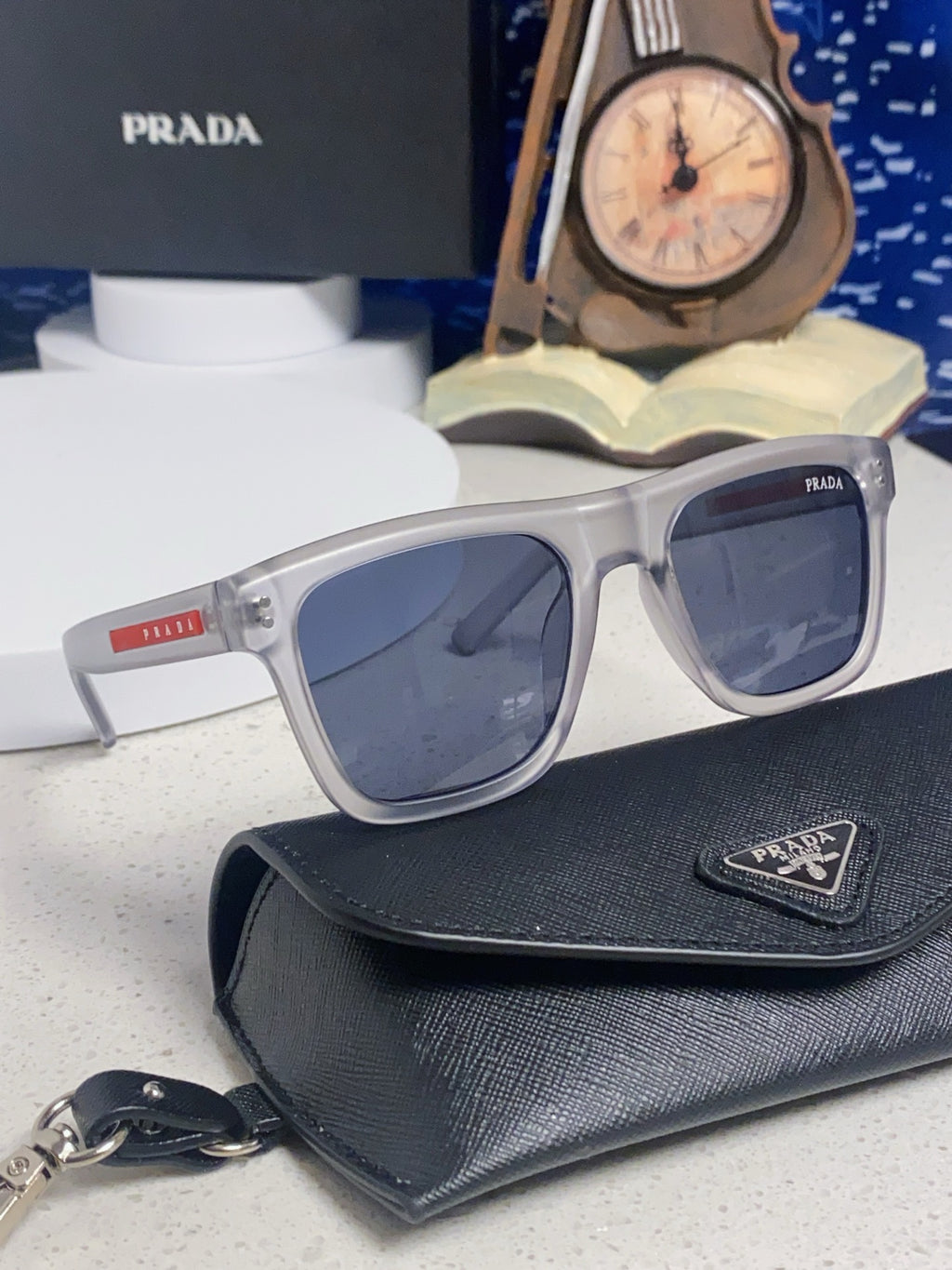 Prada Square Blue Lens Sunglasses for Men & Women - 432051 - detail image 10