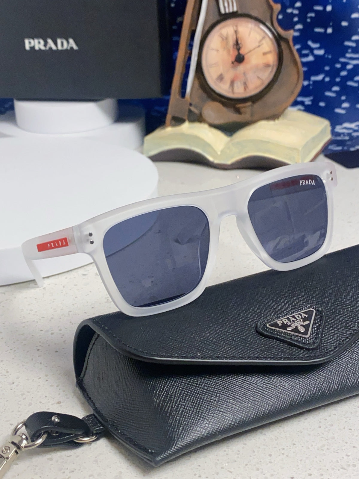 Prada Square Blue Lens Sunglasses for Men & Women - 487017 - detail image 10