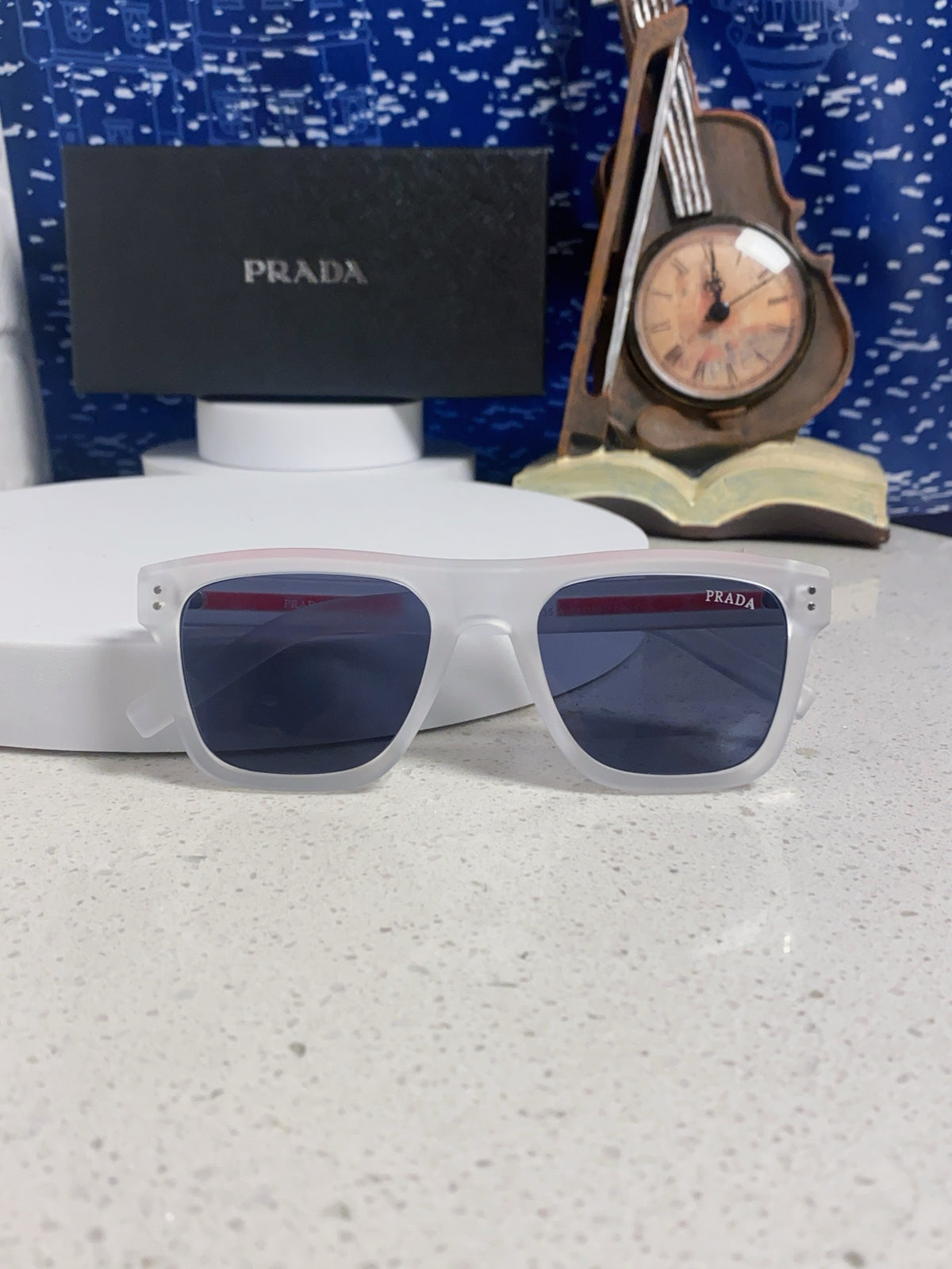 Prada Square Blue Lens Sunglasses for Men & Women - 432052 - detail image 9
