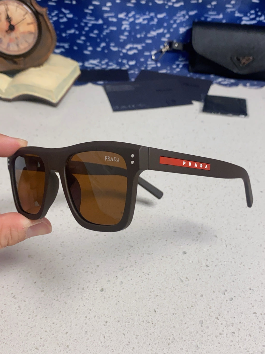 Prada Square Brown Lens Sunglasses for Men & Women - 432053 - detail image 6