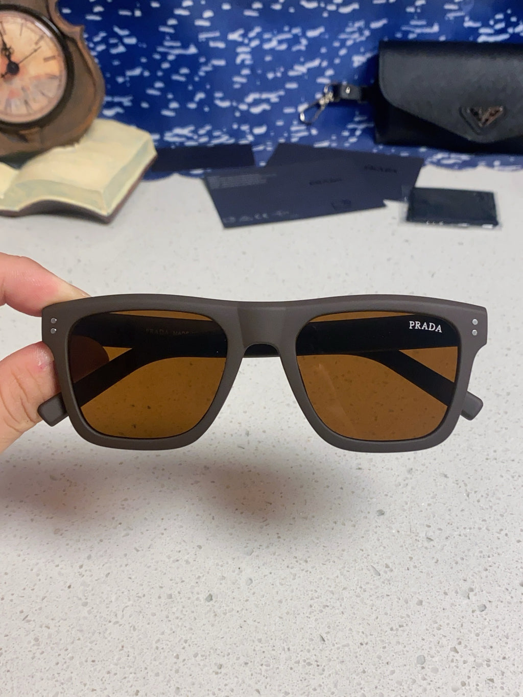 Prada Square Brown Lens Sunglasses for Men & Women - 432053 - detail image 4
