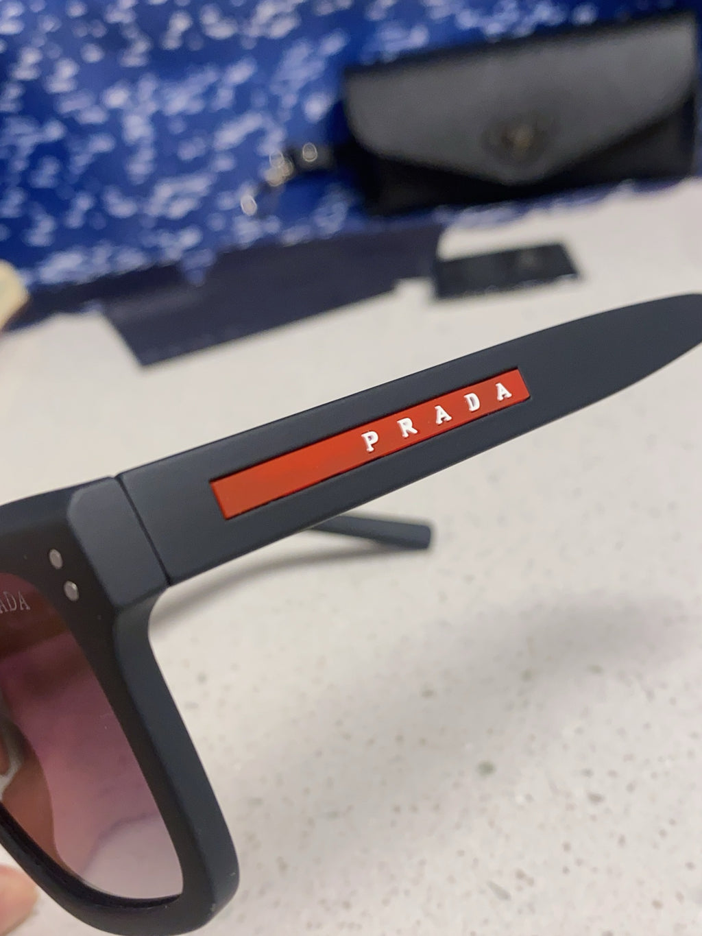 Prada Square Blue Lens Sunglasses for Men & Women - 432054 - detail image 7