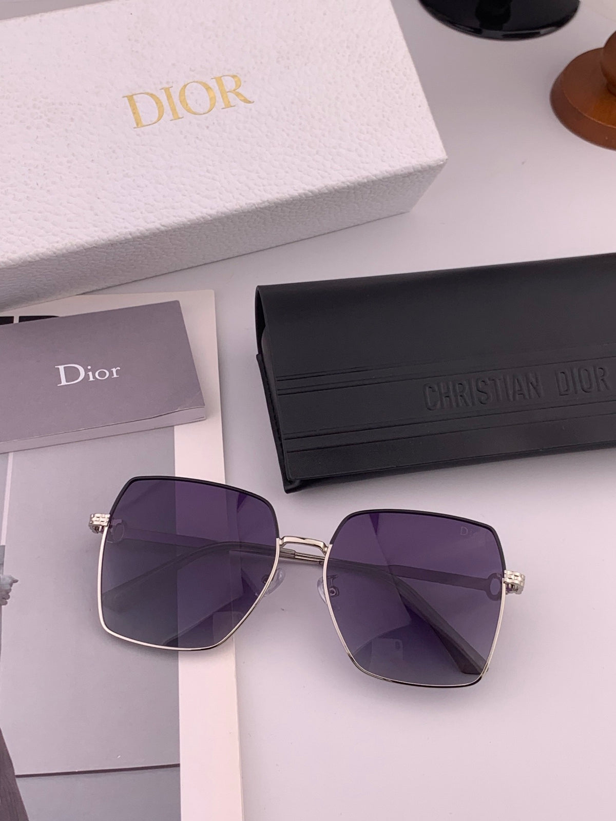 Dior D6310 Polarized Square Red Lens Sunglasses for Men & Women - 867133
