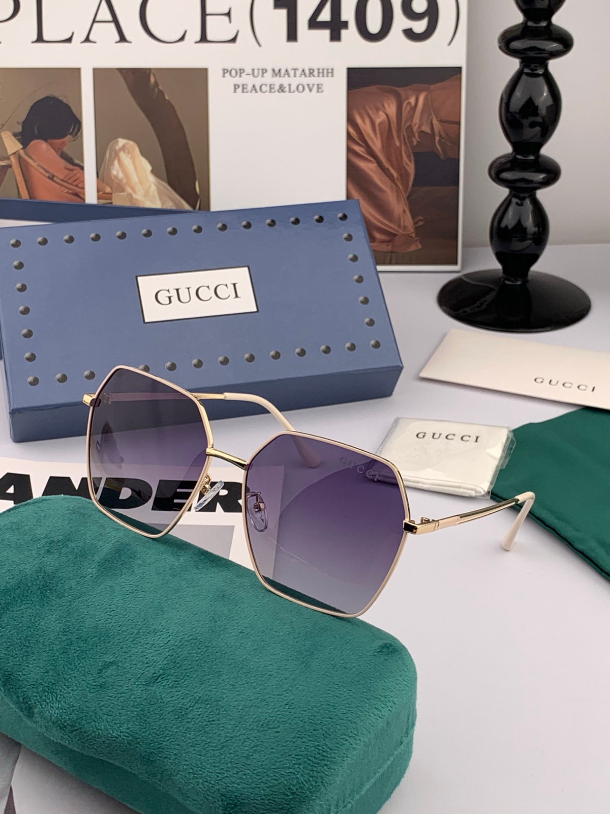Gucci G1826 Polarized Oversized Gold Lens Sunglasses for Men & Women - 866956 - detail image 4