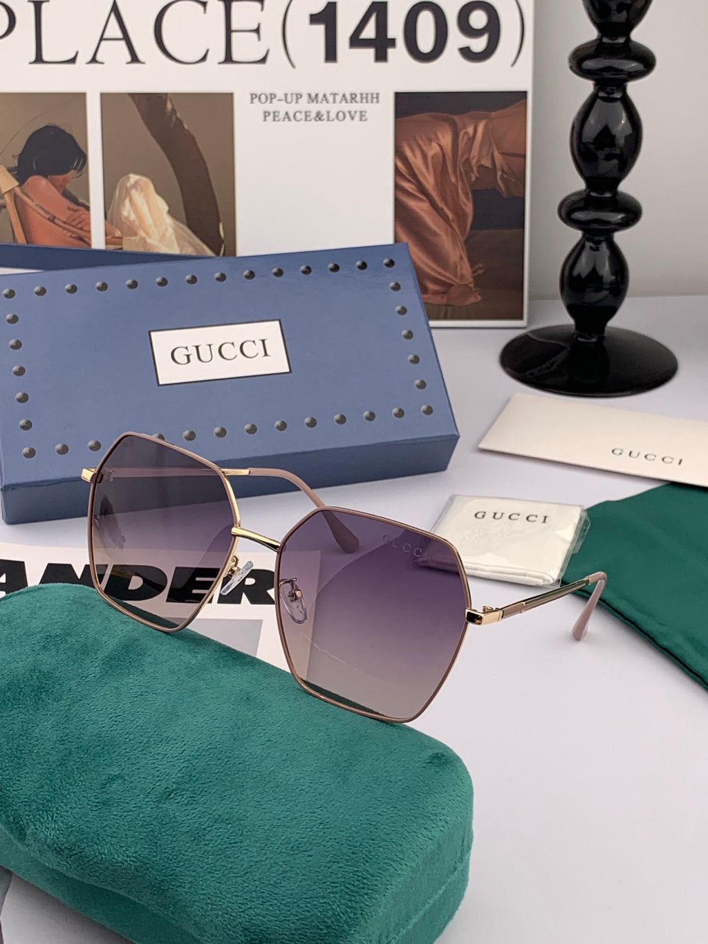 Gucci G1826 Polarized Oversized Gold Lens Sunglasses for Men & Women - 866956 - detail image 6