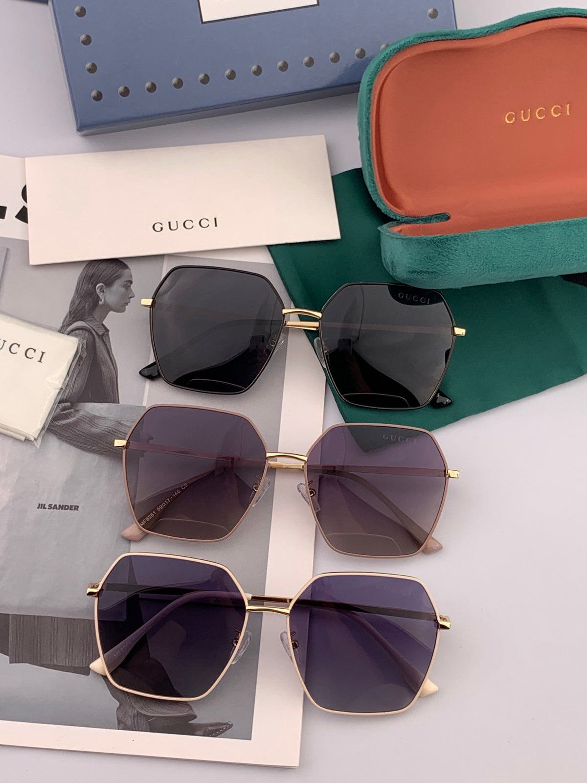 Gucci G1826 Polarized Oversized Gold Lens Sunglasses for Men & Women - 866956 - detail image 7