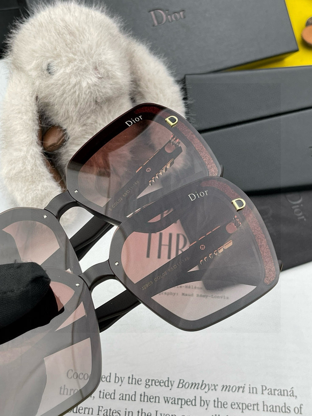 Dior CD3290 Polarized Square Black Lens Sunglasses for Women - 867132 - detail image 5
