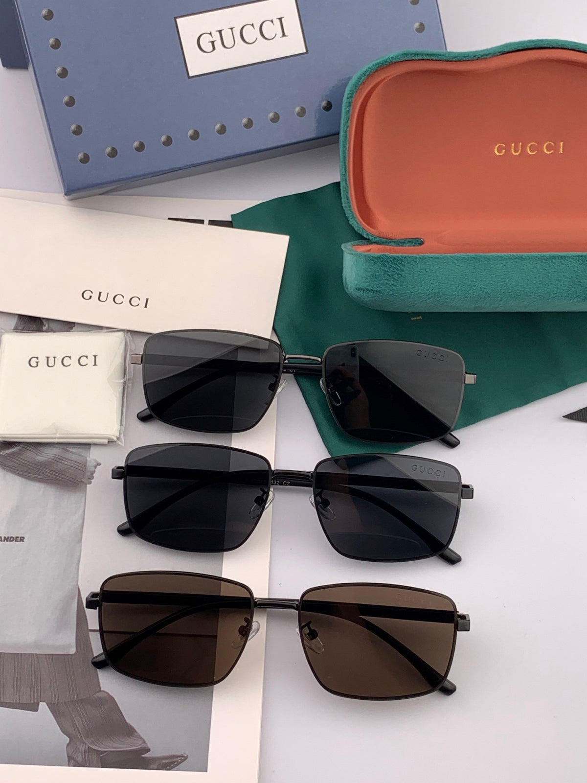 Gucci G78902 Polarized Aviator Red Lens Sunglasses for Men - 866955 - detail image 7