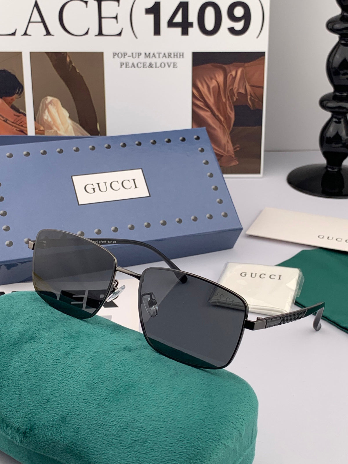 Gucci G78902 Polarized Aviator Red Lens Sunglasses for Men - 866955 - detail image 4
