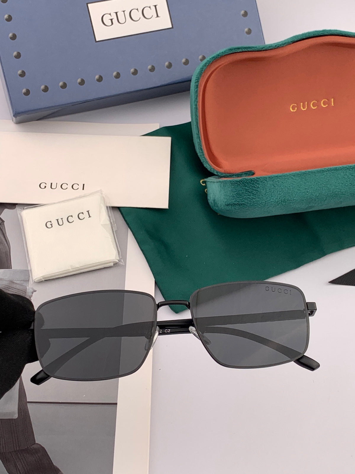 Gucci G78902 Polarized Aviator Red Lens Sunglasses for Men - 866955 - detail image 3