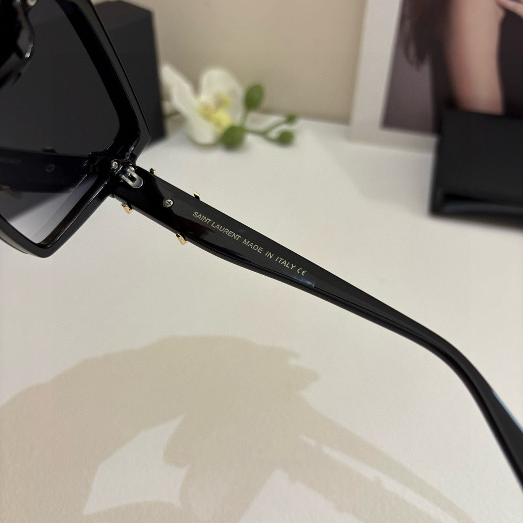 Saint Laurent Metal Fashion Silver Lens Sunglasses for Men & Women - 998005