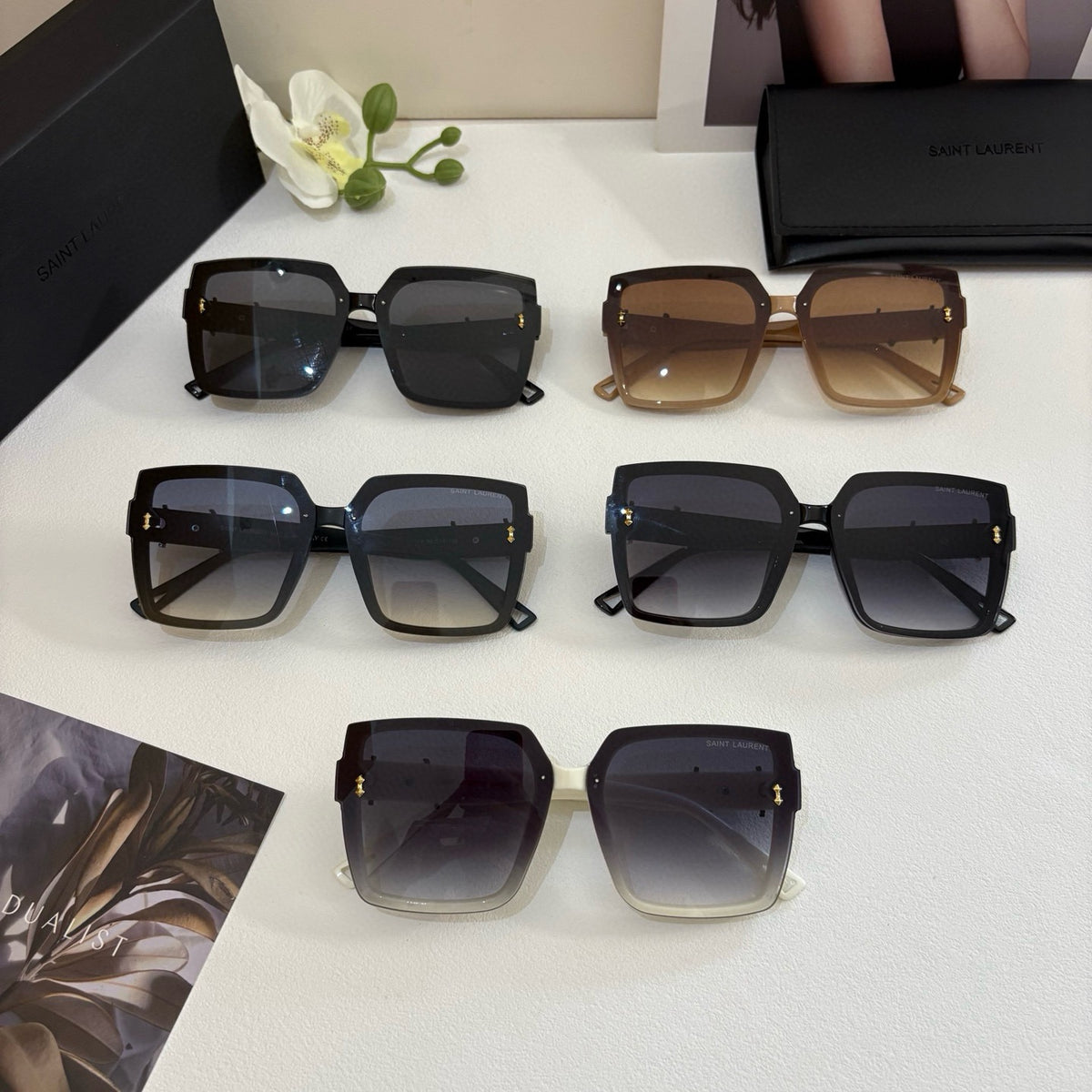 Saint Laurent Metal Fashion Silver Lens Sunglasses for Men & Women - 431917 - detail image 2