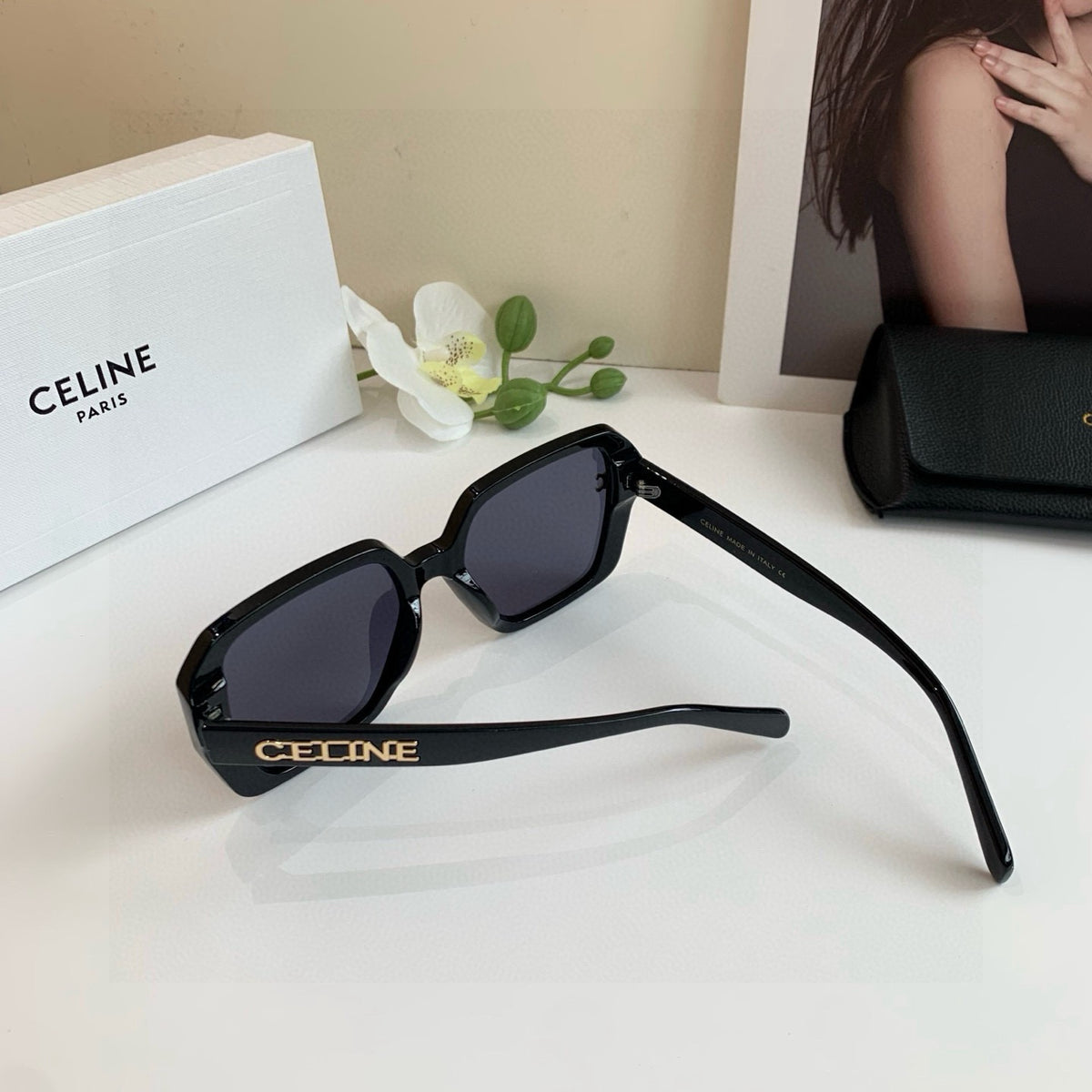 Celine Square Black Lens Sunglasses for Men & Women - 358277 - detail image 2