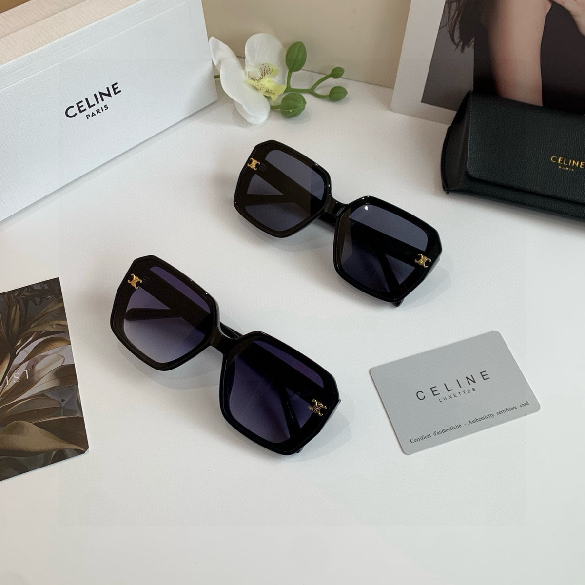 Celine Square Black Lens Sunglasses for Men & Women - 358277 - detail image 4