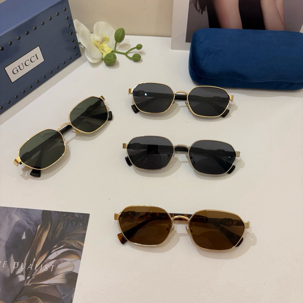 Gucci Polarized Square Silver Lens Sunglasses for Men & Women - 934059 - detail image 3