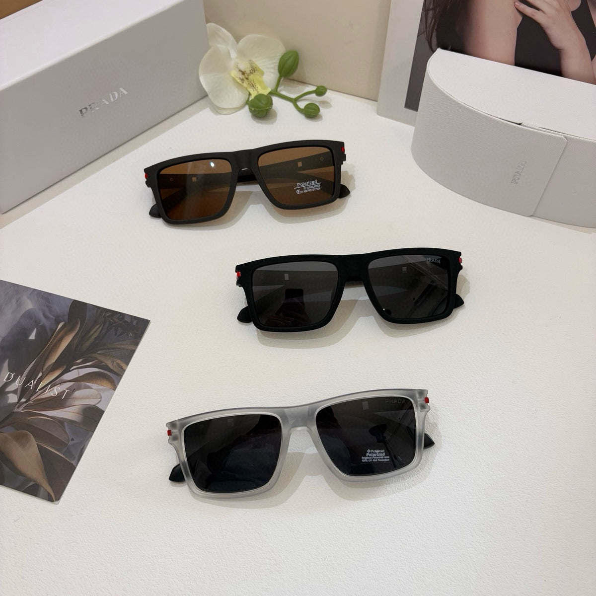 Prada Square Black Lens Sunglasses for Men & Women - 449371 - detail image 2