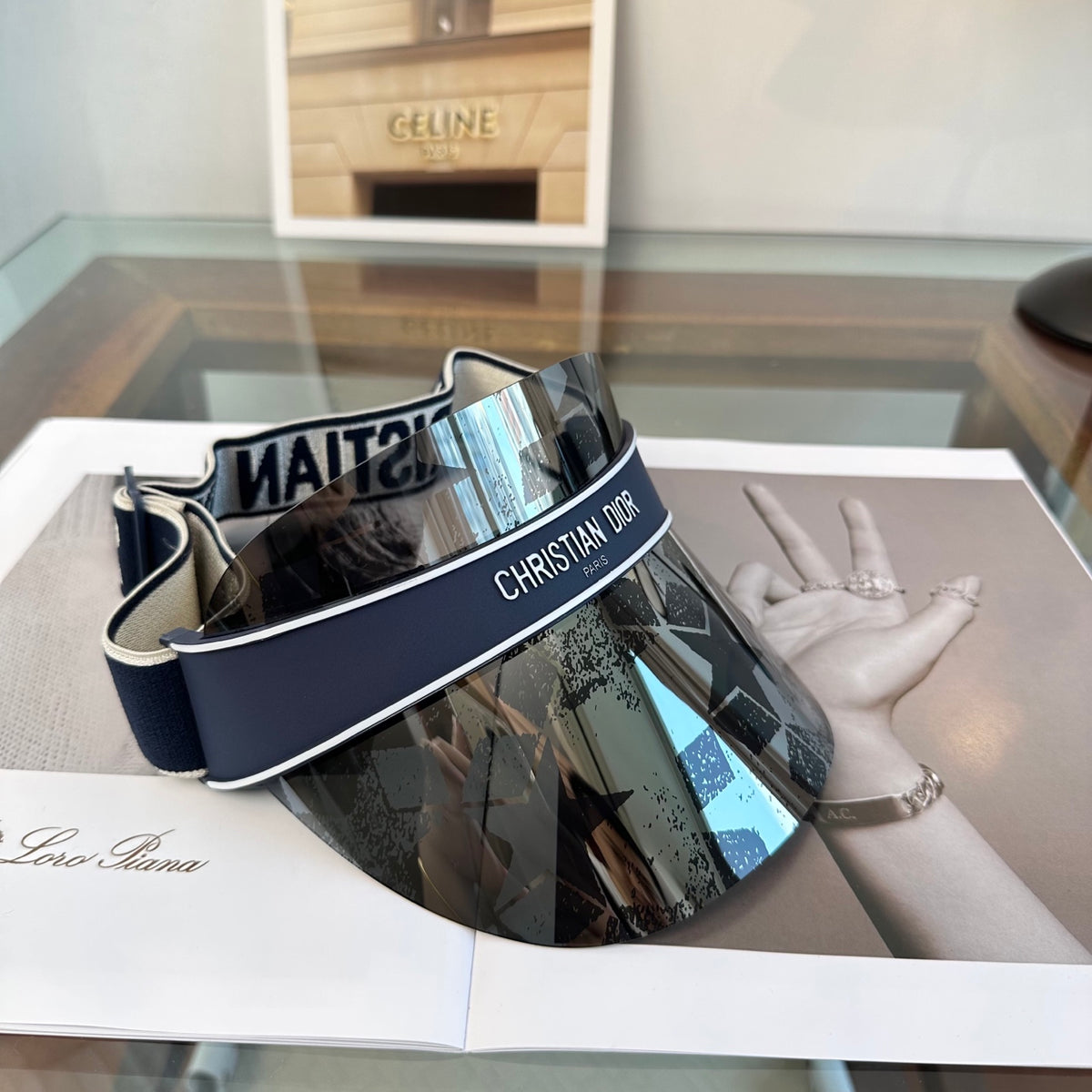 Dior Fashion Black Sun Visor for Men & Women - 431722 - detail image 3