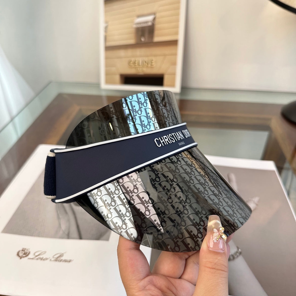 Dior Fashion Black Sun Visor for Men & Women - detail image 2