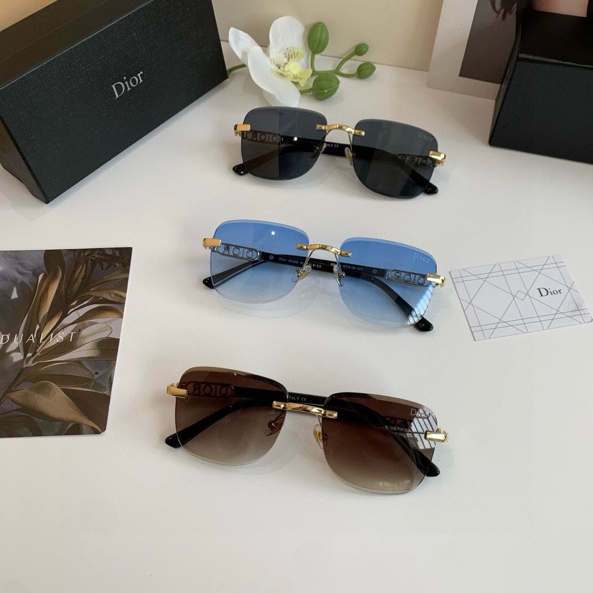 Dior Fashion Black Lens Sunglasses for Men & Women - 132423