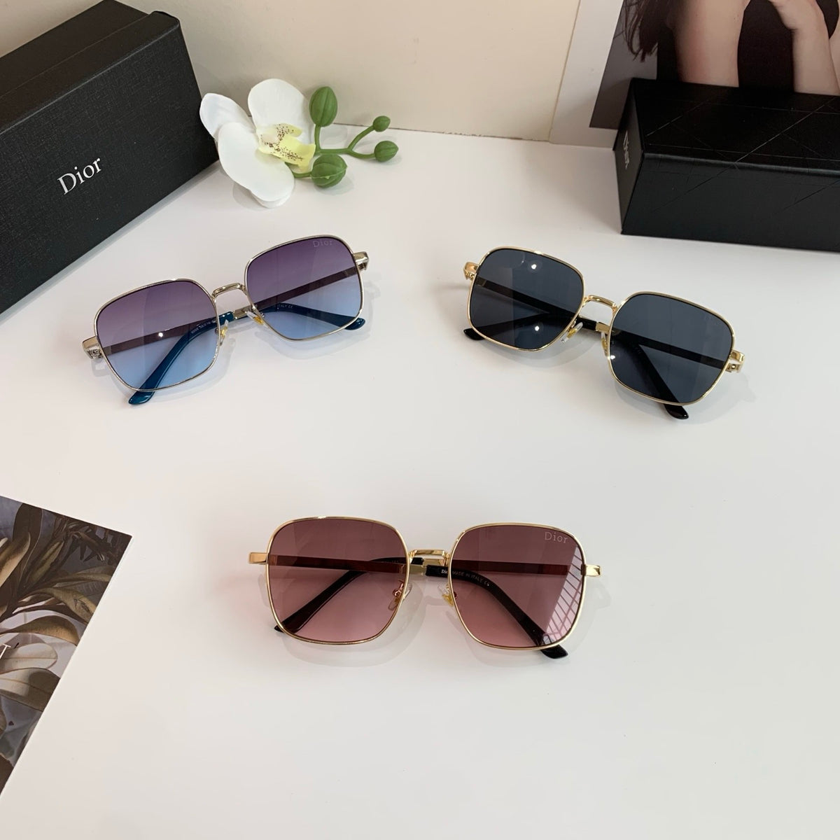 Dior Polarized Metal Square Silver Lens Sunglasses for Men & Women - 382428 - detail image 5
