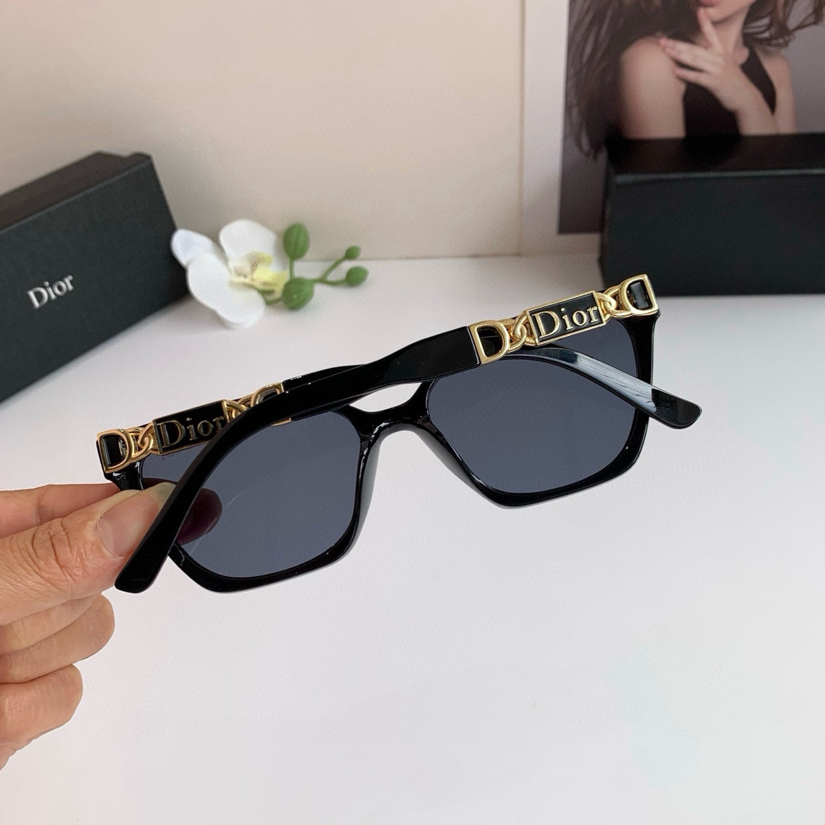Dior Cat-Eye Black Lens Sunglasses for Men & Women - 398767 - detail image 2