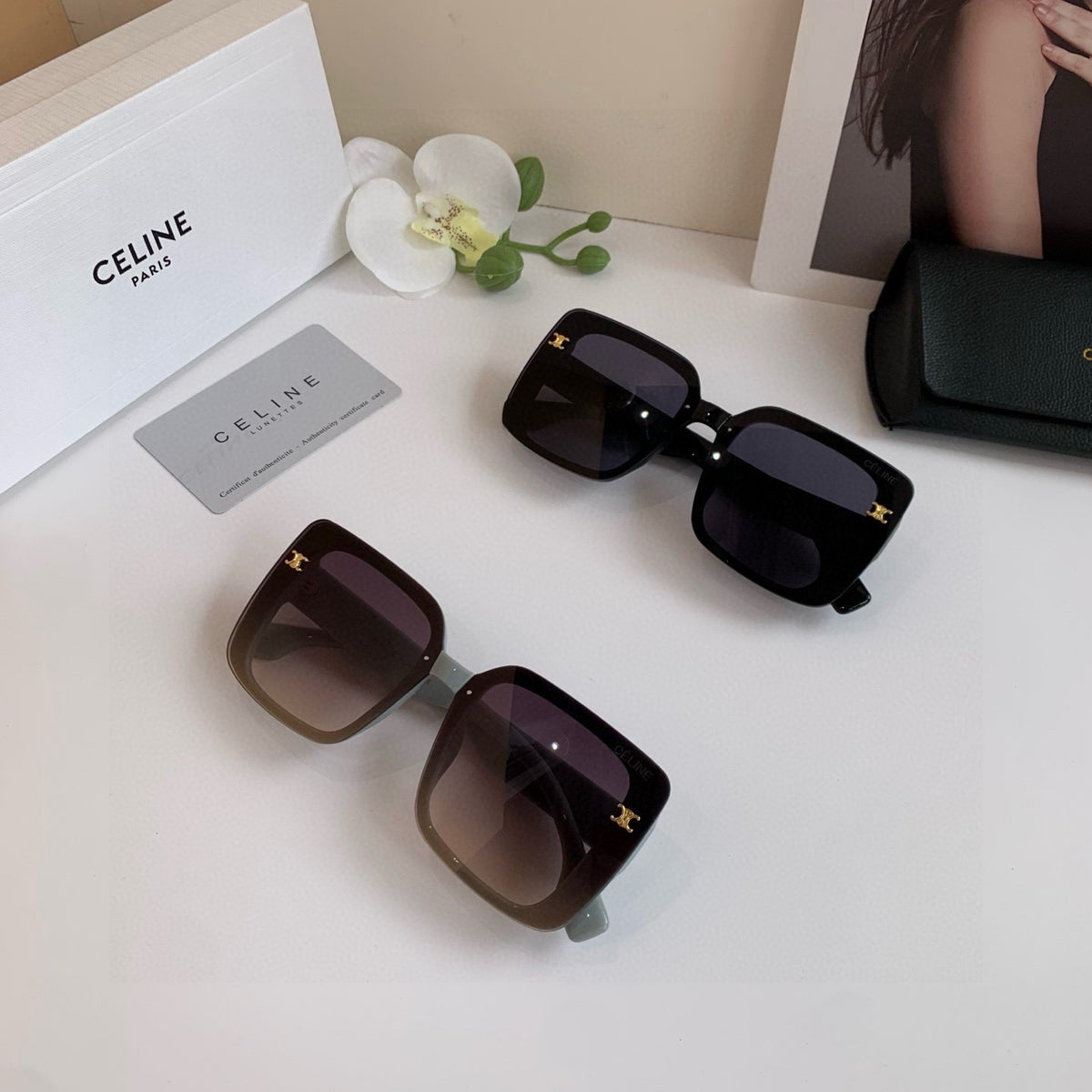 Celine Square Gray Lens Sunglasses for Men & Women - 486933 - detail image 4