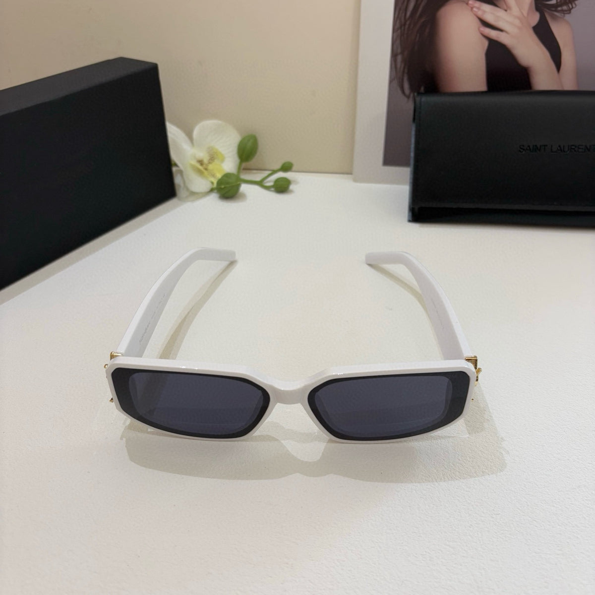 Saint Laurent Metal Fashion Silver Lens Sunglasses for Men & Women - 486906 - detail image 2