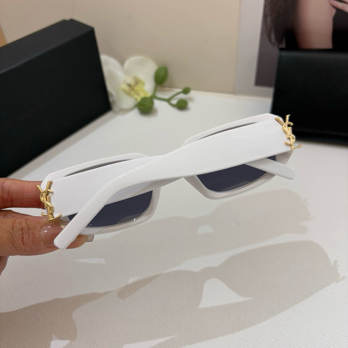 Saint Laurent Metal Fashion Silver Lens Sunglasses for Men & Women - 398784