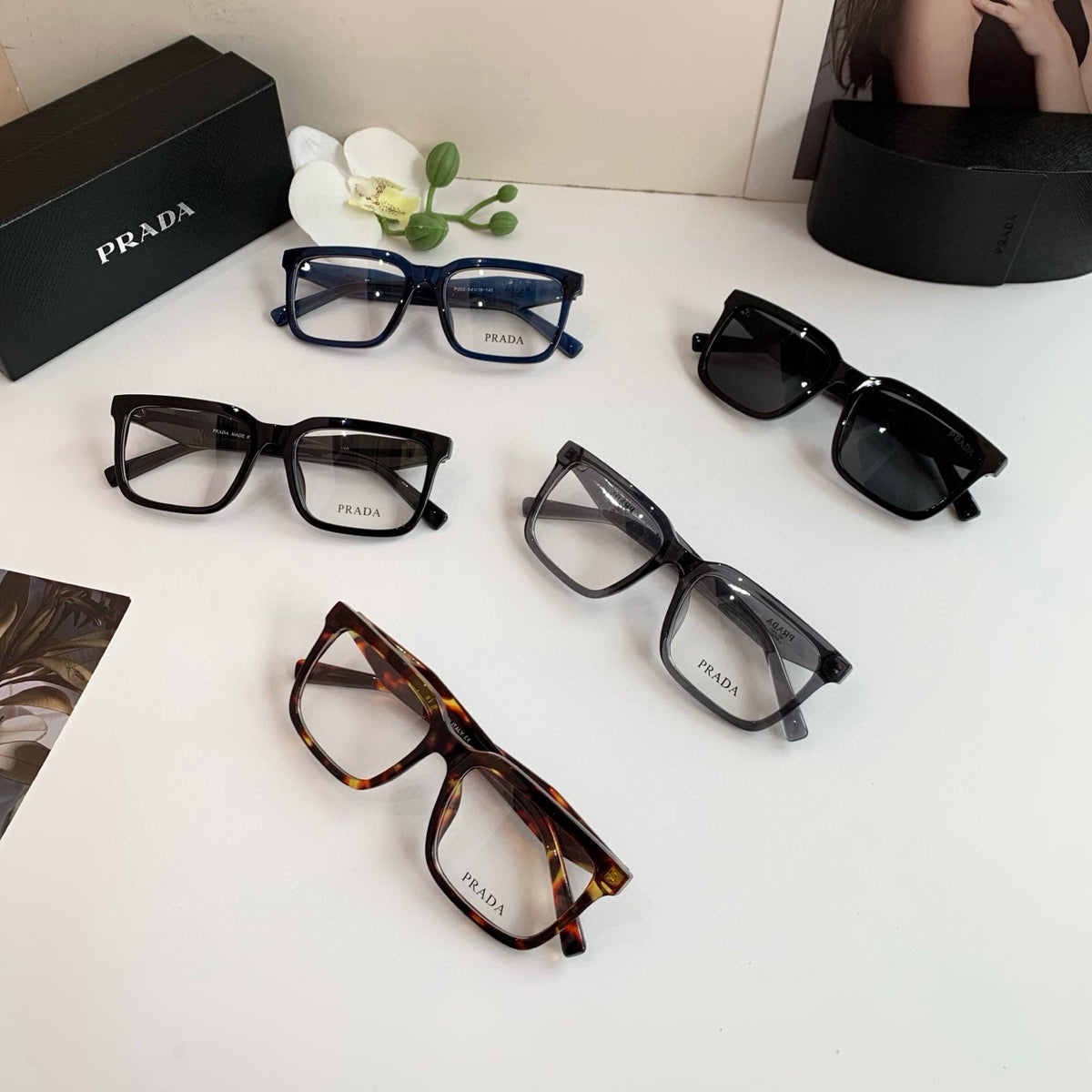 Prada Blue-Light Square Silver Lens Sunglasses for Men & Women - detail image 3