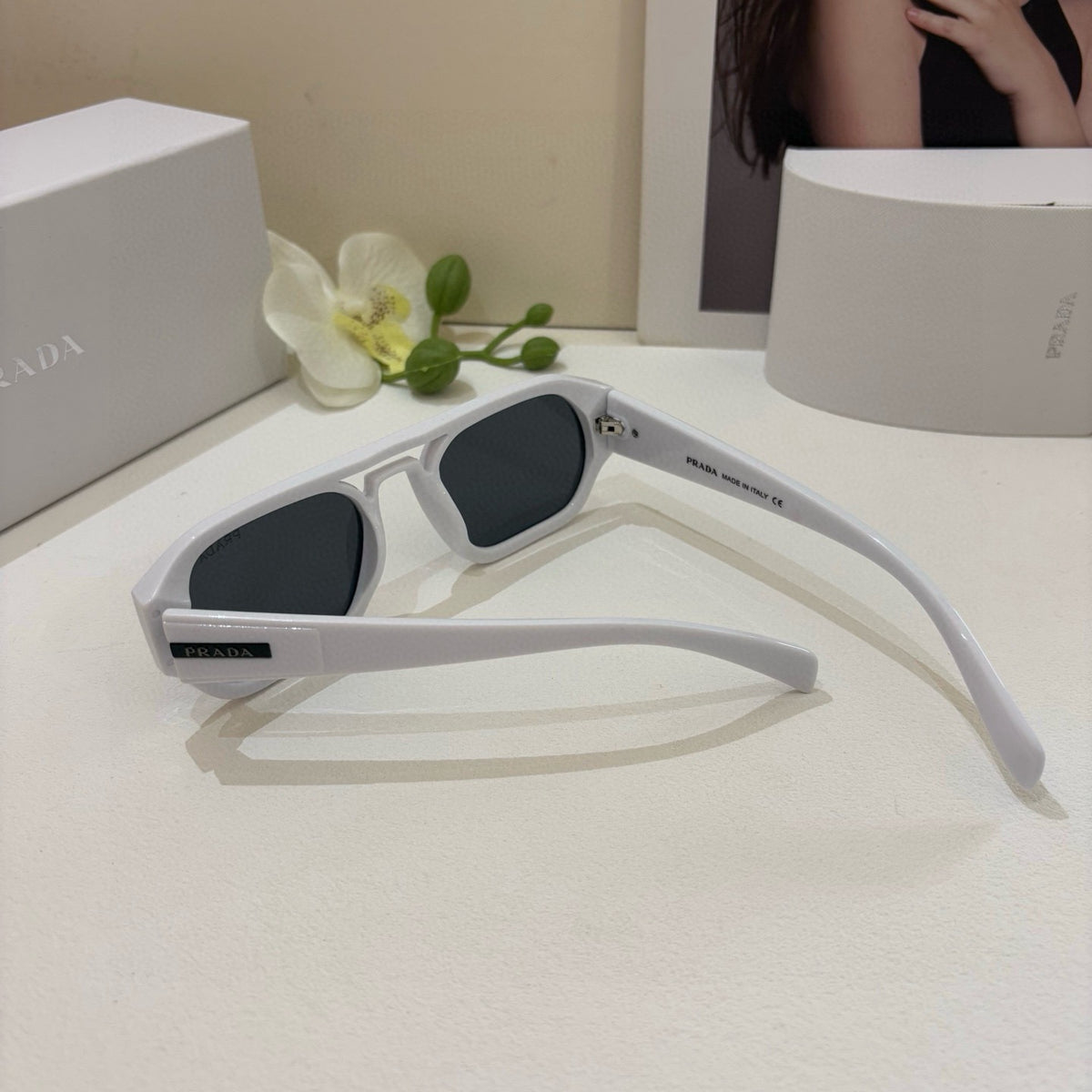 Prada Square Silver Lens Sunglasses for Men & Women - 415669 - detail image 3