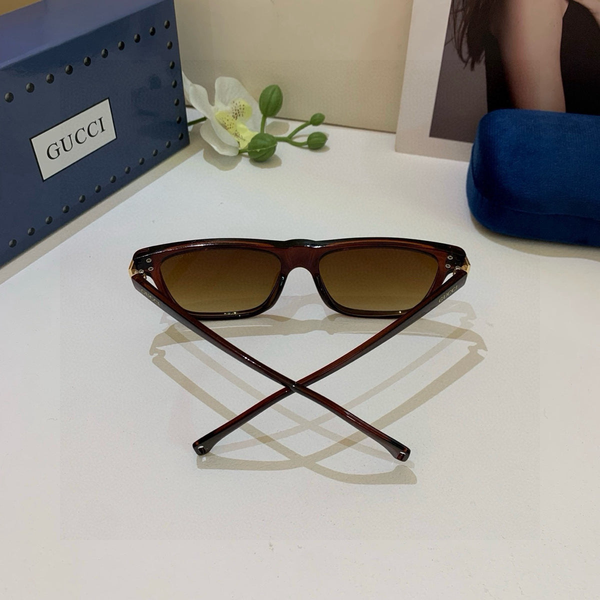 Gucci Square Black Lens Sunglasses for Men & Women - 158258 - detail image 2