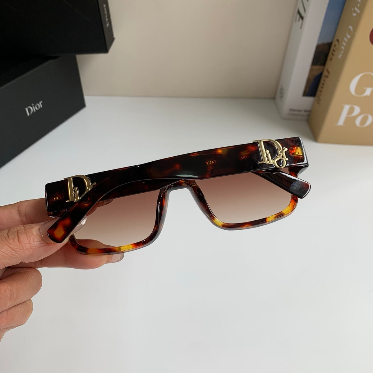 Dior Polarized Square Red Lens Sunglasses for Men & Women - 449154 - detail image 9