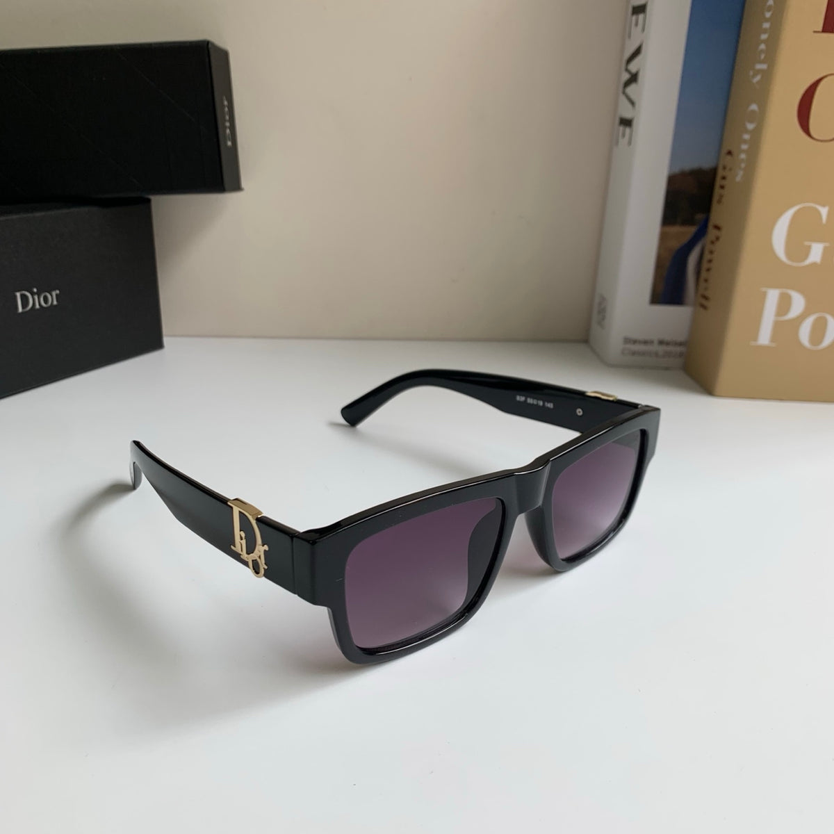 Dior Polarized Square Black Lens Sunglasses for Men & Women - 358211