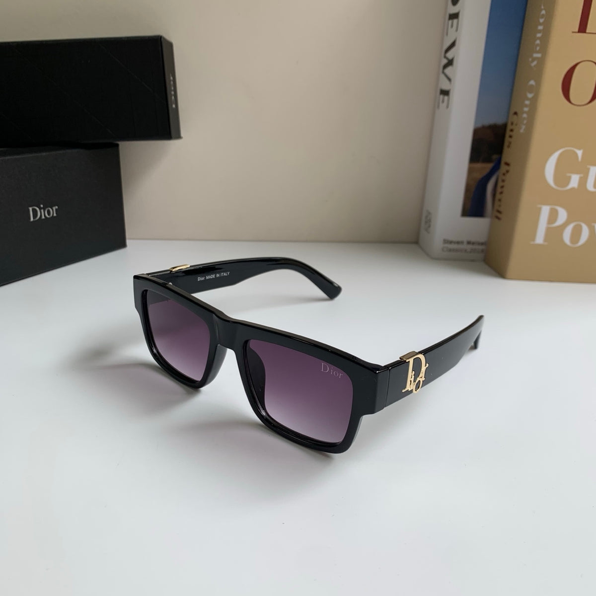 Dior Polarized Square Black Lens Sunglasses for Men & Women - 449155 - detail image 2