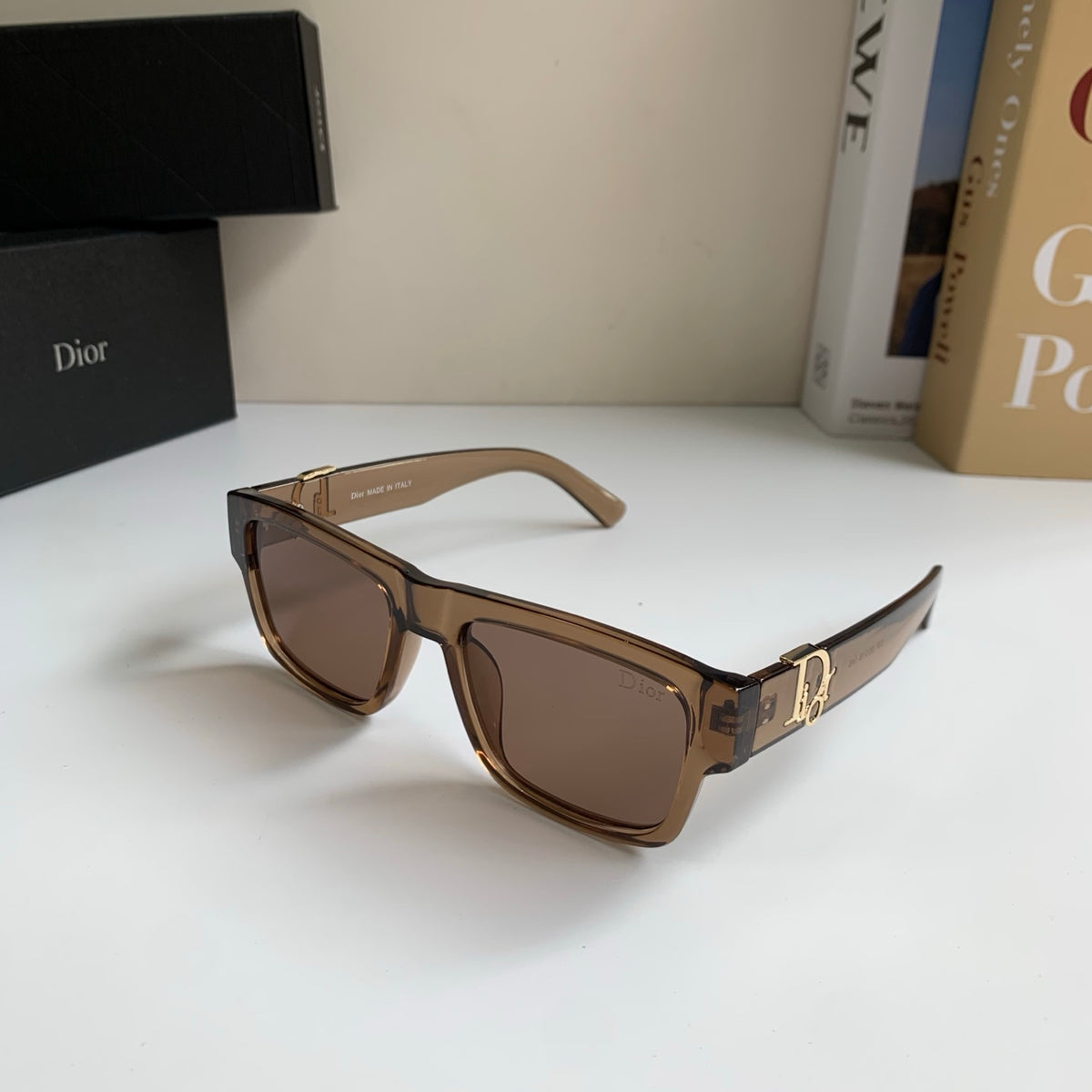 Dior Polarized Square Brown Lens Sunglasses for Men & Women - 358214 - detail image 2