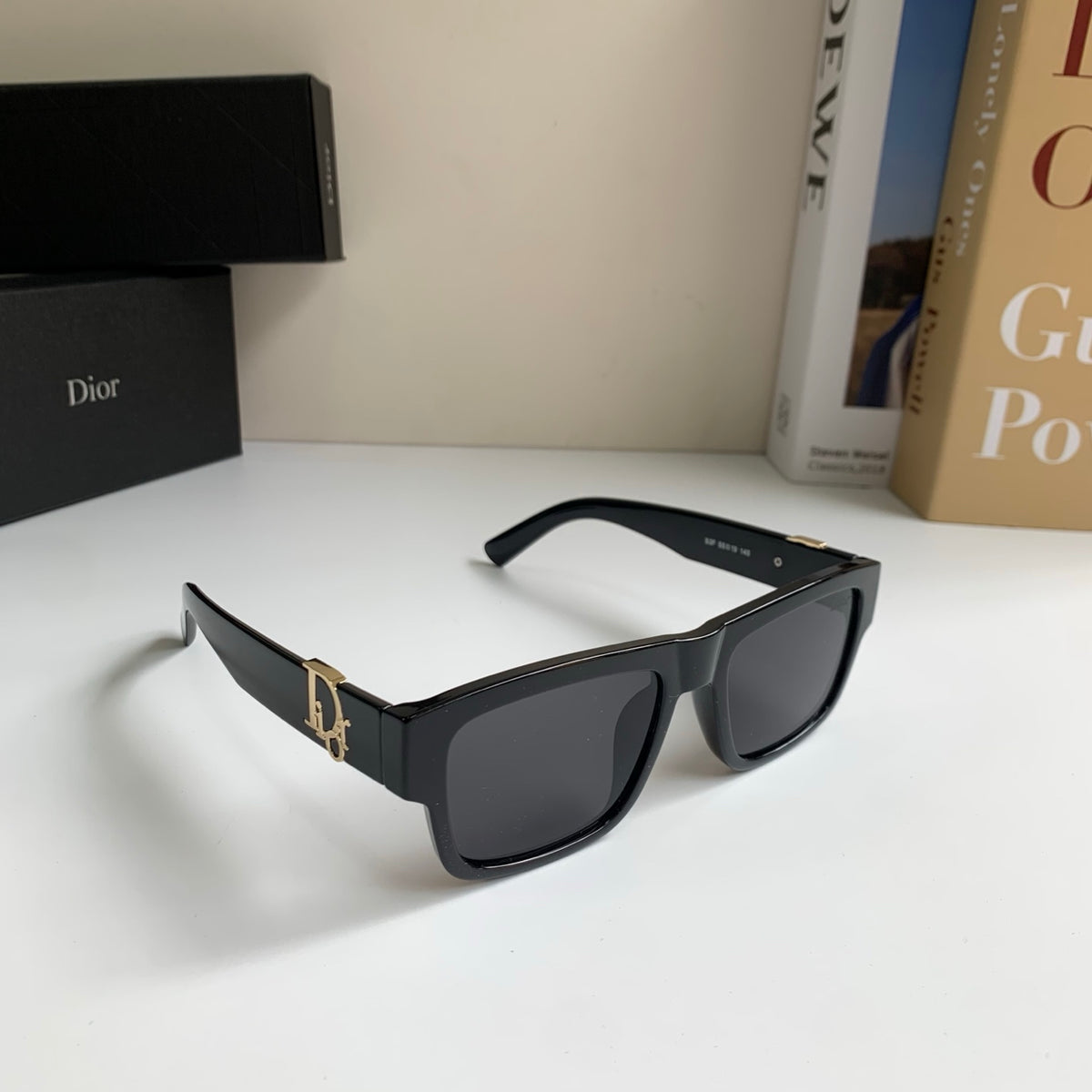 Dior Polarized Square Black Lens Sunglasses for Men & Women - 358215