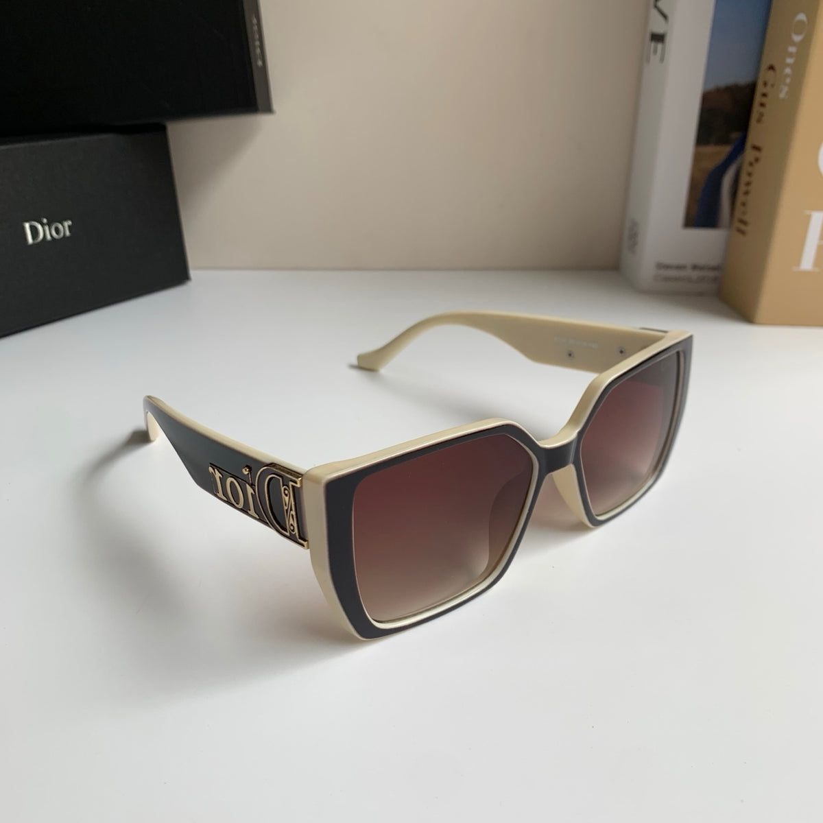 Dior Polarized Square Red Lens Sunglasses for Men & Women - 371930