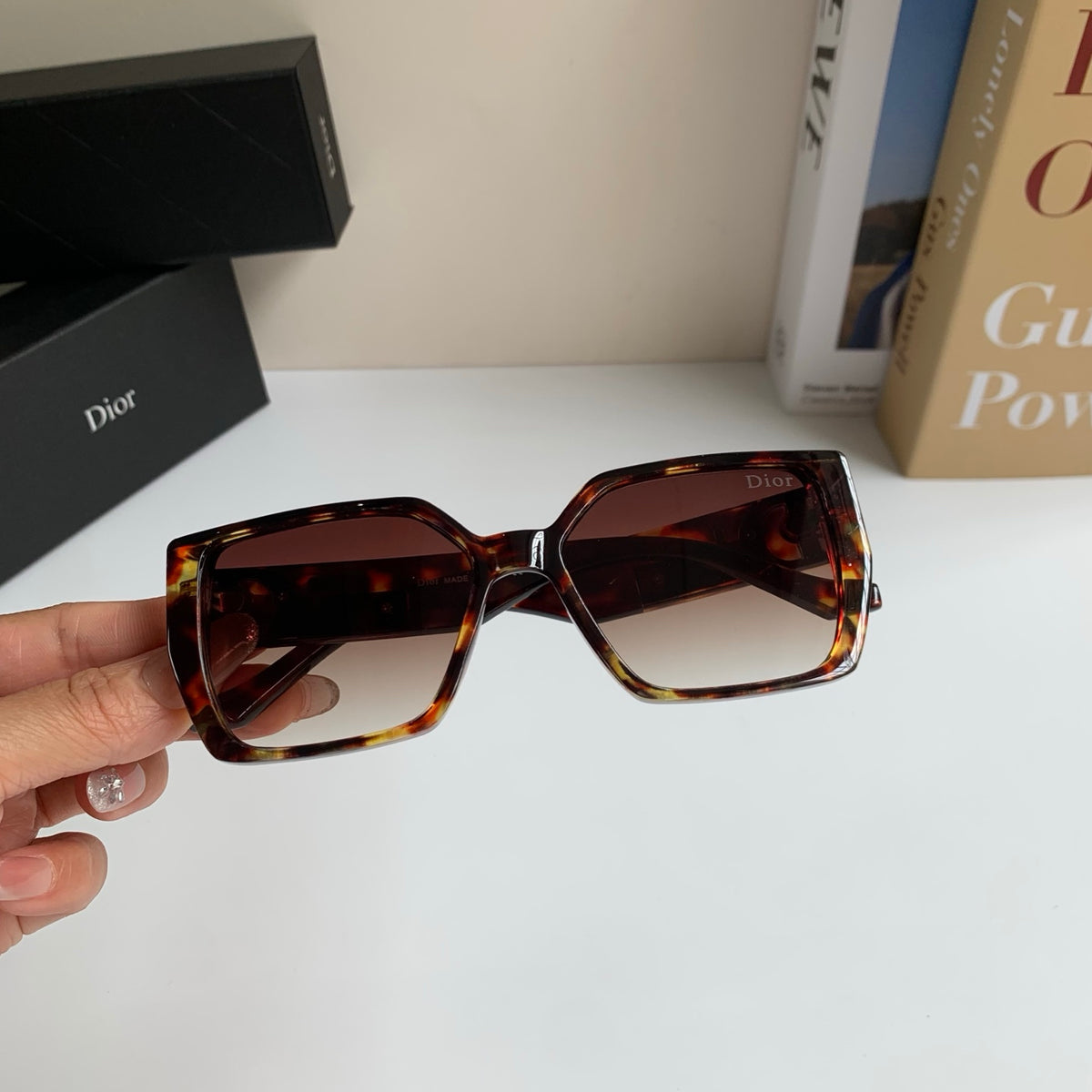 Dior Polarized Square Red Lens Sunglasses for Men & Women - 371931 - detail image 4