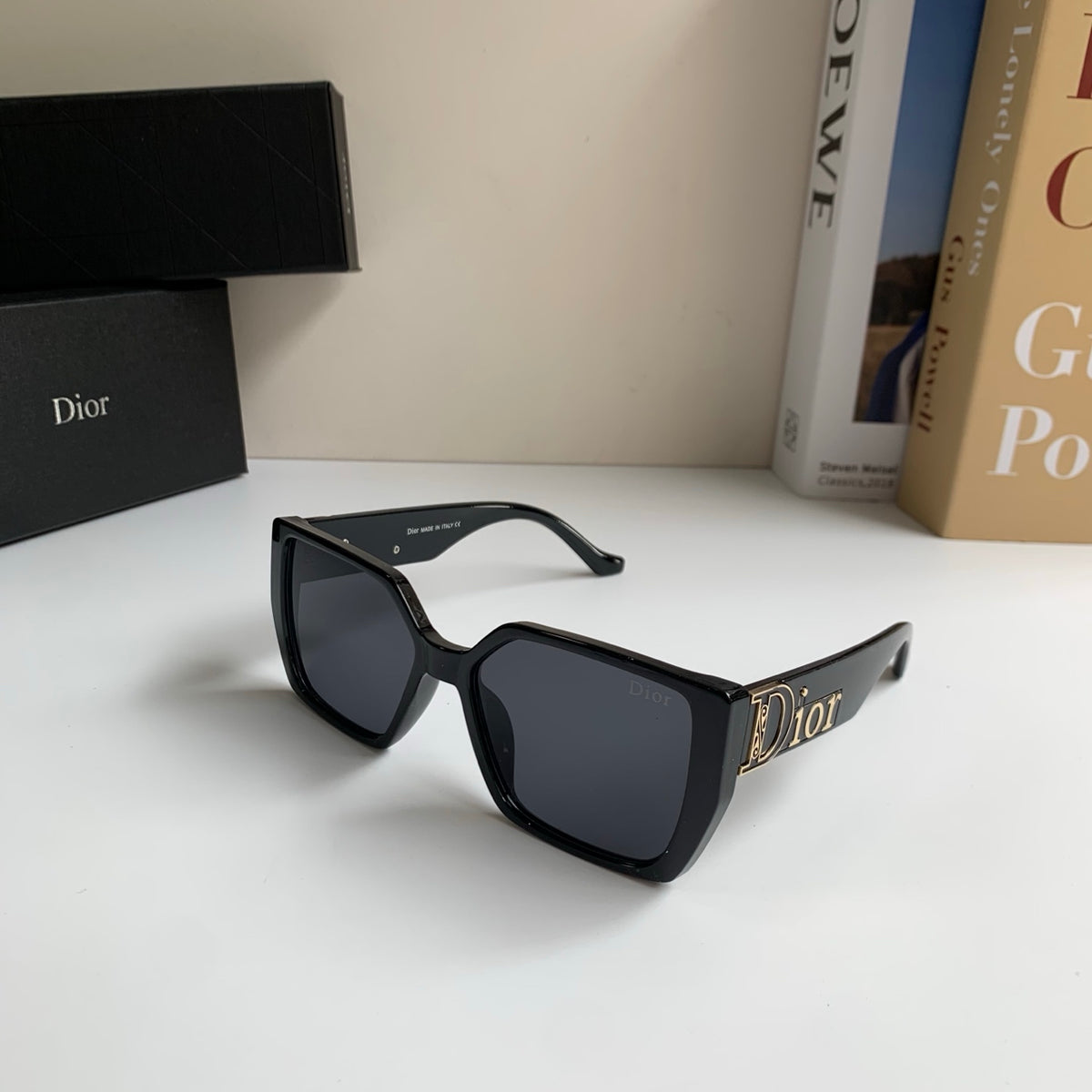 Dior Polarized Square Black Lens Sunglasses for Men & Women - 371932 - detail image 2