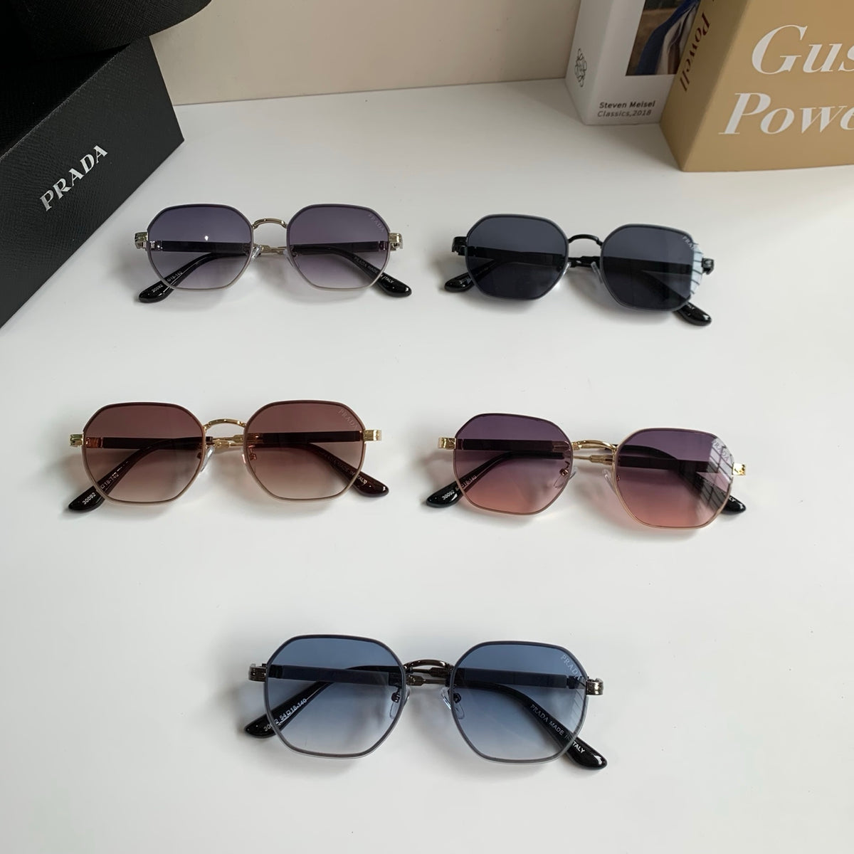 Prada Metal Fashion Red Lens Sunglasses for Men & Women - detail image 9