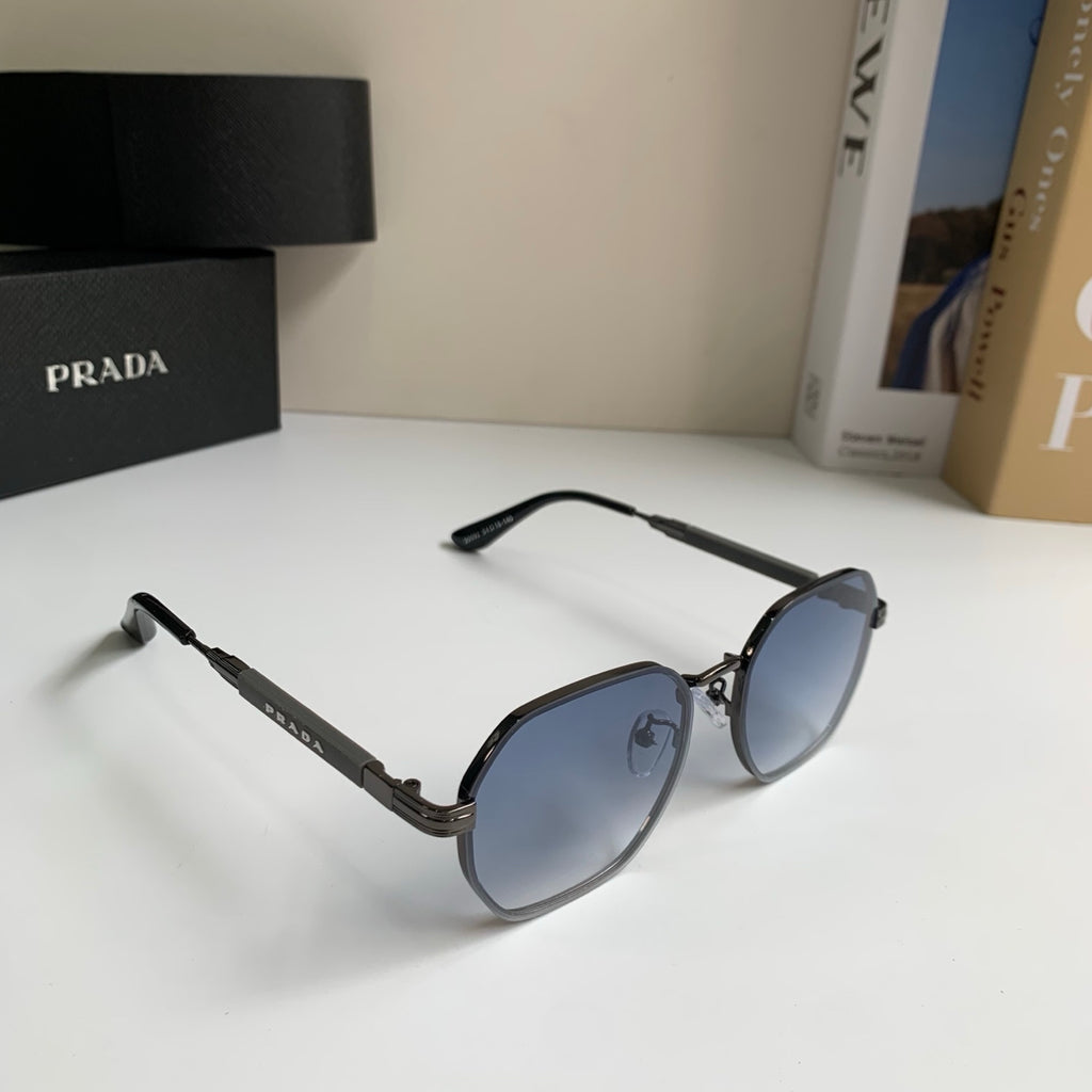 Prada Metal Fashion Silver Lens Sunglasses for Men & Women - 465597