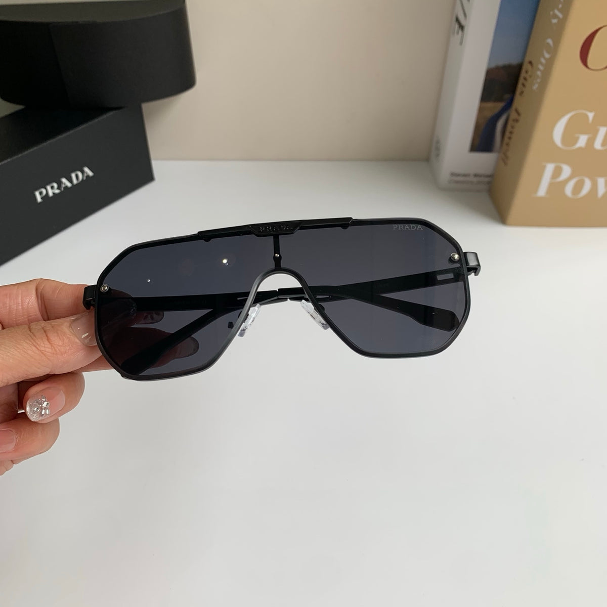 Prada Oversized Black Lens Sunglasses for Men & Women - 415778 - detail image 4