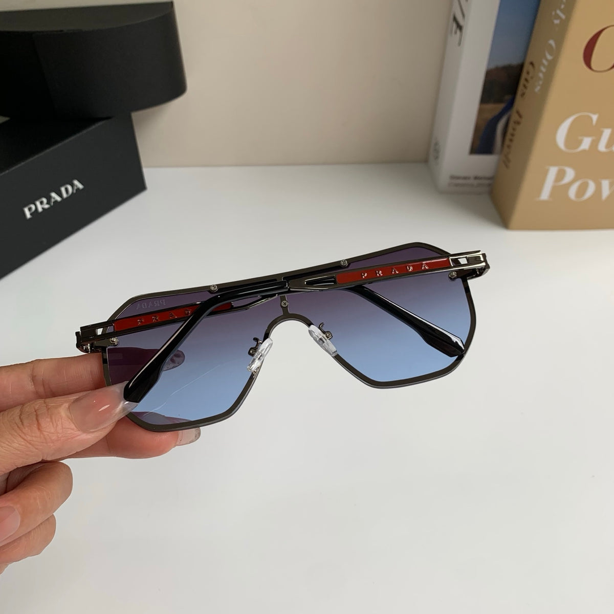 Prada Oversized Silver Lens Sunglasses for Men & Women - 415780 - detail image 8